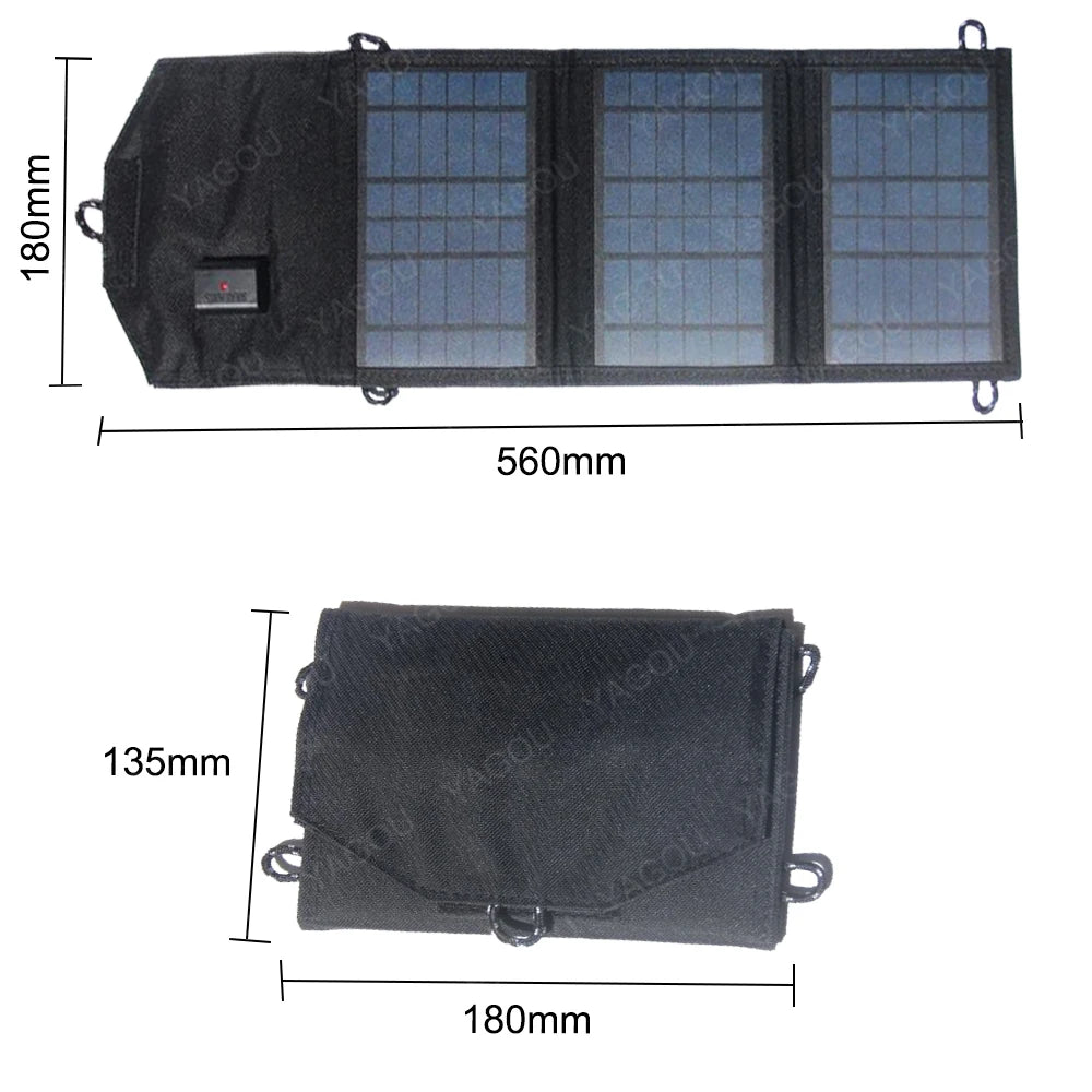 NEW 120W Plus Size Solar Panel, Standard USB output for charging mobile phones and portable devices.