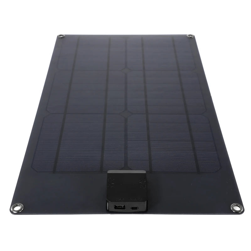 NEW 18V 50W Solar Panel, Charge your power tools in red, indicating readiness and energy.