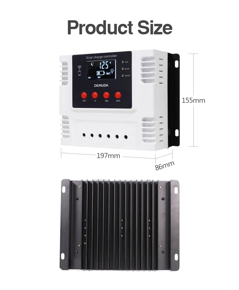 WiFi APP Control Solar Charge Controller, Small and easy to use, this compact device is simple to install and operate.