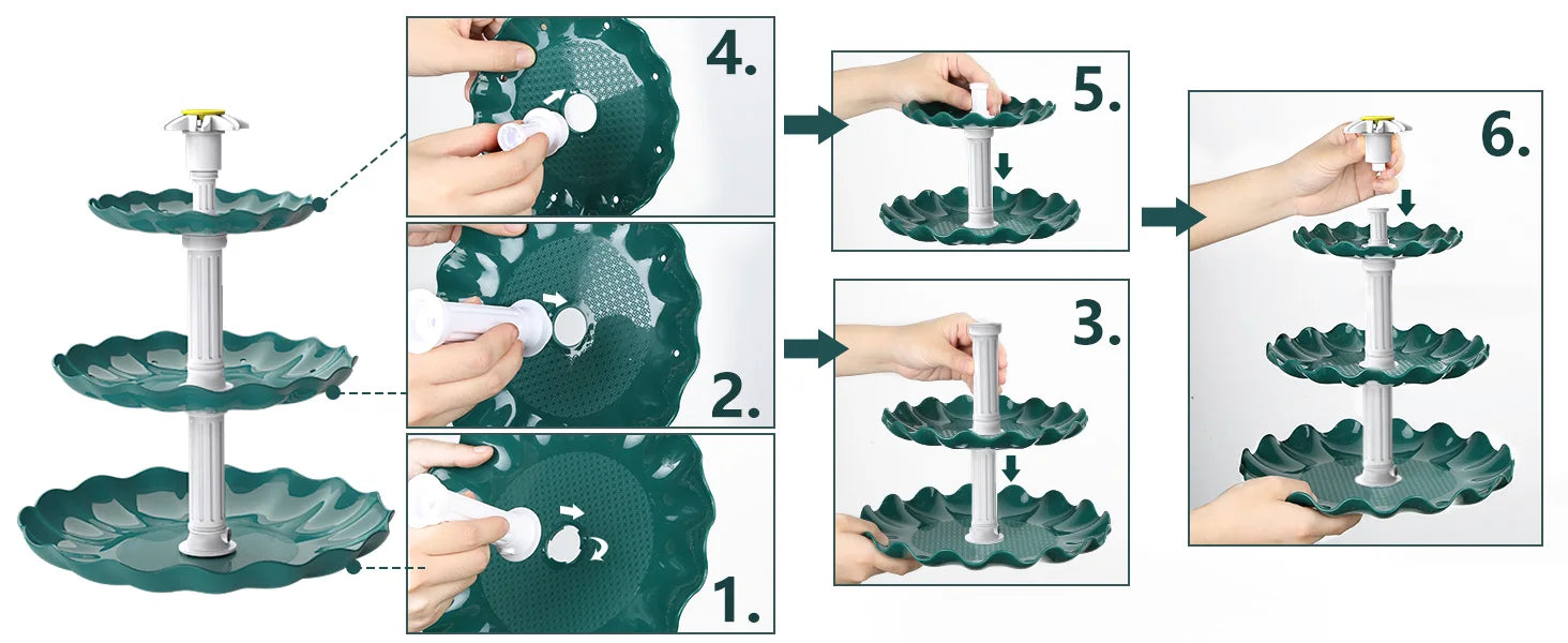 3 Tiered Bird Bath with 3W Solar Pump,