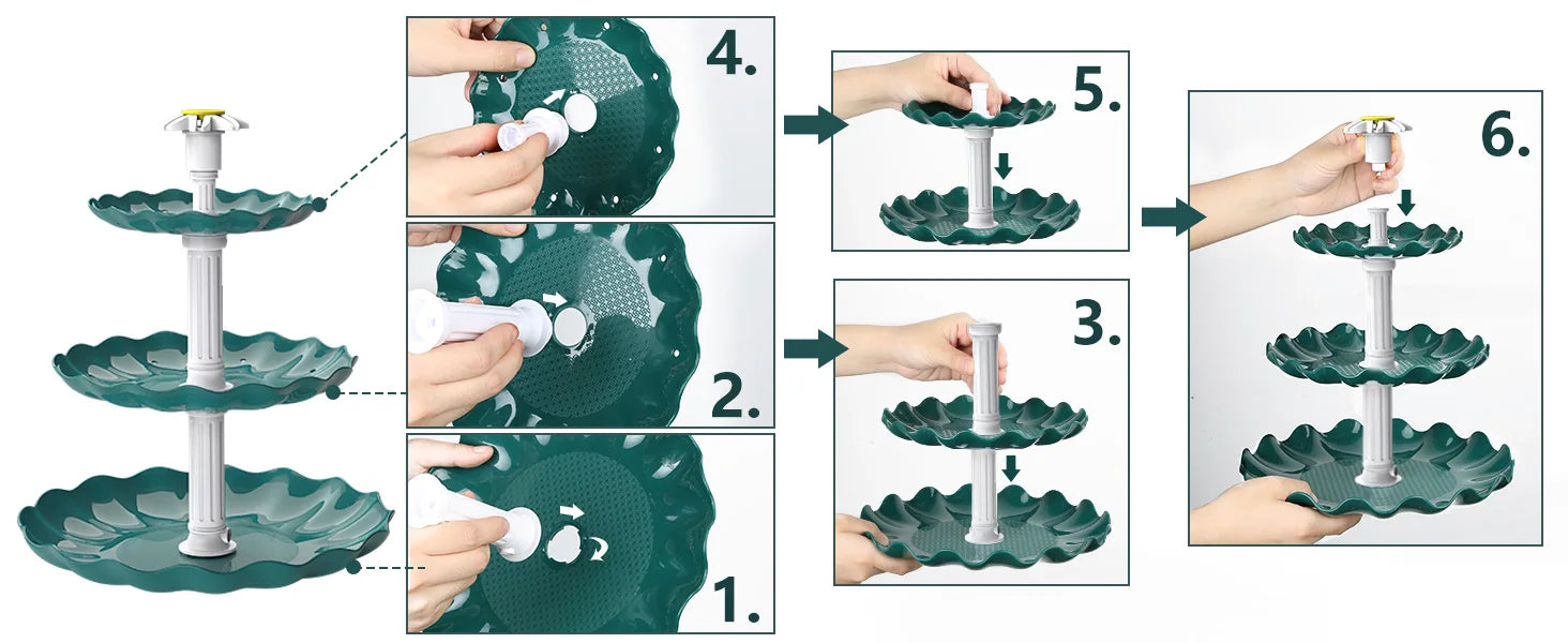 3 Tiered Bird Bath with 3W Solar Pump, 