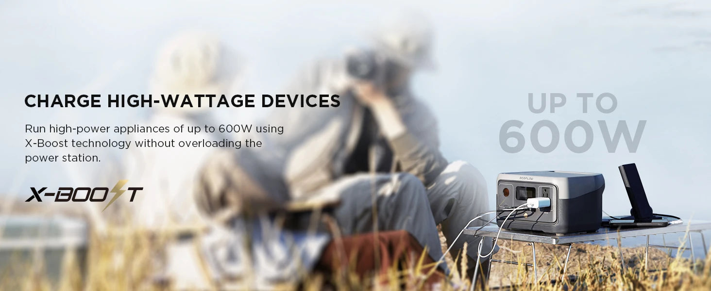 Charge high-wattage devices up to 600W without overloading with X-Boost tech.