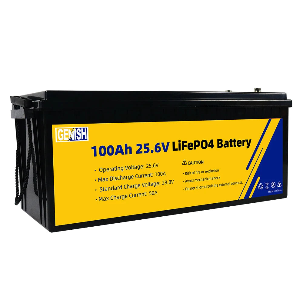 Caution: High Voltage Battery - Max 25.6V, Avoid Shock & Incorrect Charging to Prevent Fire/Explosion.