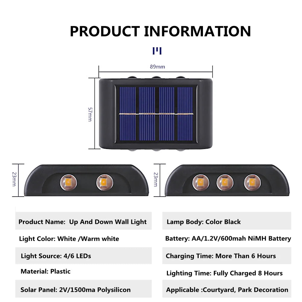 Elegant solar-powered outdoor lamp with waterproof design, perfect for balconies, courtyards, and driveways.