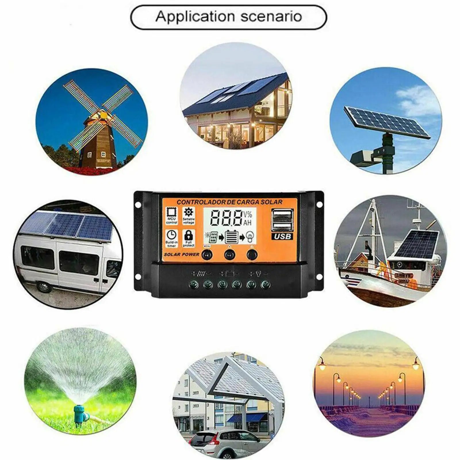 MPPT Solar Charge Controller, Automated solar charger for batteries with auto-tracking and MPPT tech, perfect for off-grid systems.