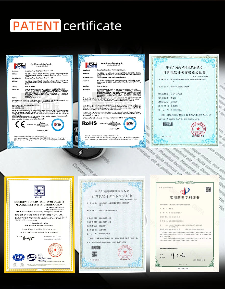 FCHAO 2400W Solar Panel Inverter, Solar panel inverter converts 12V/24V DC power to 220V AC for RV, truck, or car use with LCD display.