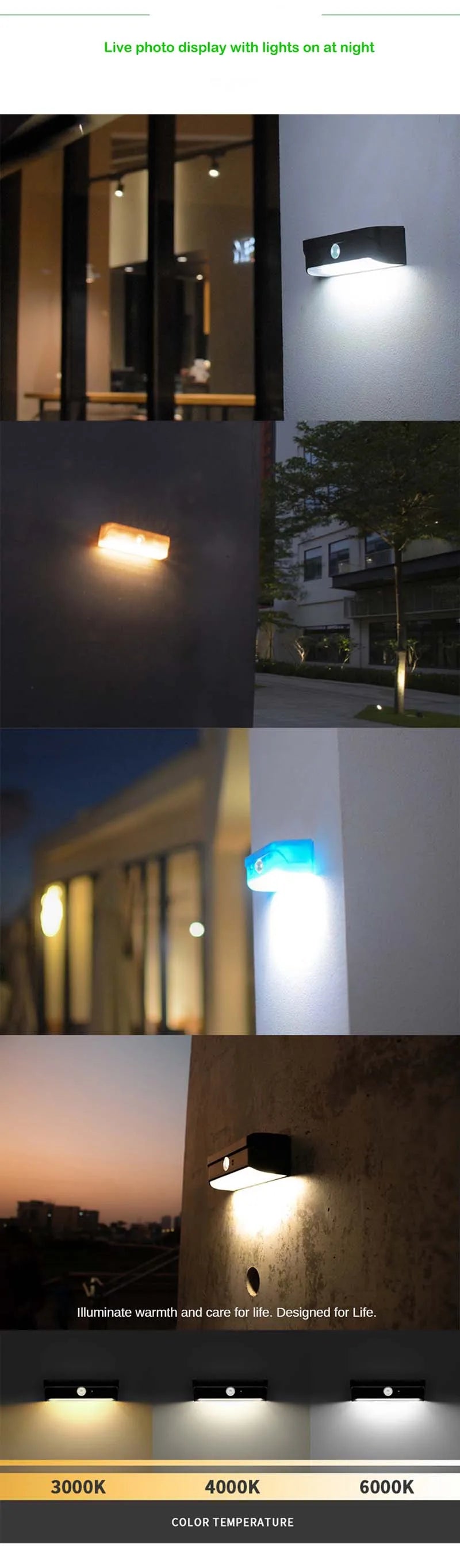 Solar Outdoor Light, Candle-like lamp with adjustable color temperature for cozy ambiance.