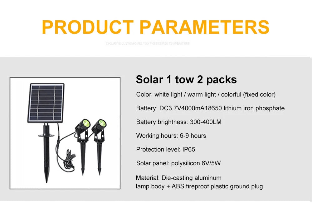 1 TO 4 RGB Outdoor Solar Landscape Light LED