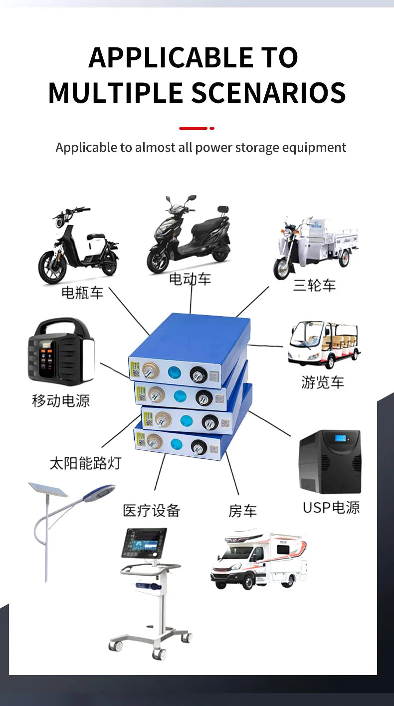 1pcs Liitokala 3.2V 105Ah LiFePO4 battery, Universal Power Storage for various applications, suitable for motorcycles, electric cars, and more.