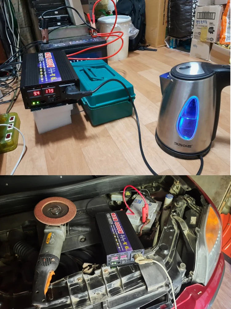 Pure Sine Wave Inverter, Indoor setup: no rain or water to avoid harming the inverter.