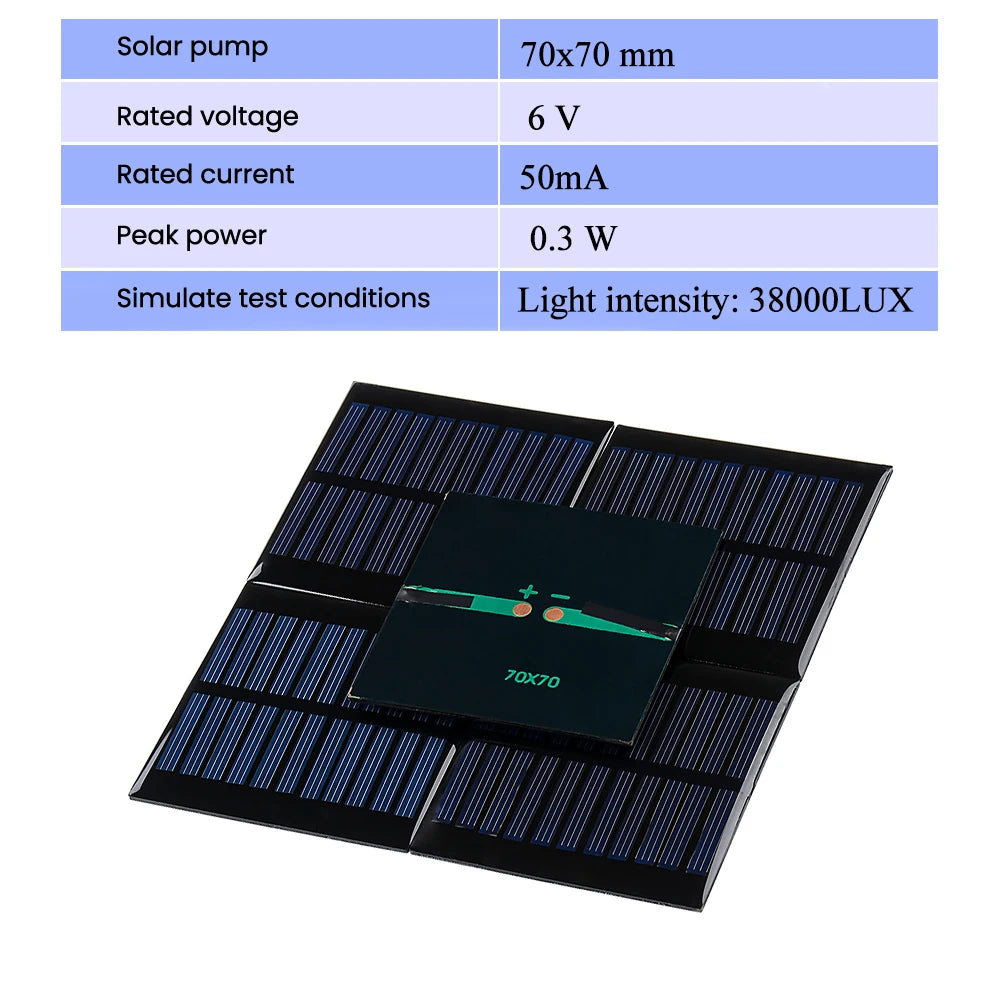 SUNYIMA 10PCS 2V 5V 6V 50*50 80*80 Solar Panel, Monocrystalline silicon solar panels in various sizes for DIY projects.