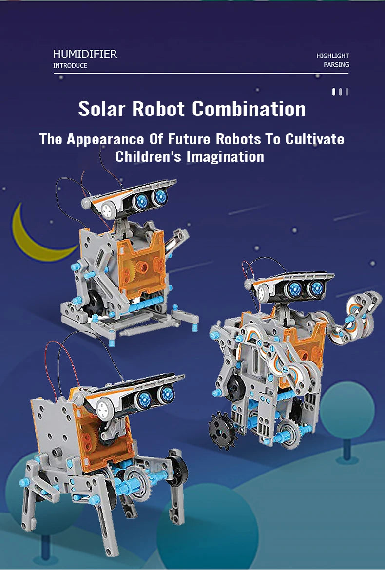 12 in 1 Science Experiment Solar Robot Toy, Futuristic Solar Robot Kit for Kids: STEM Learning through Fun DIY Building