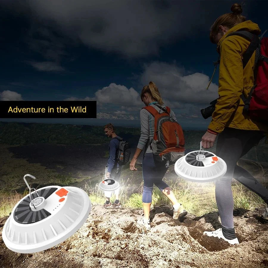 120LED Portable Solar Camping Light, Omni-directional lighting with bright and even illumination.