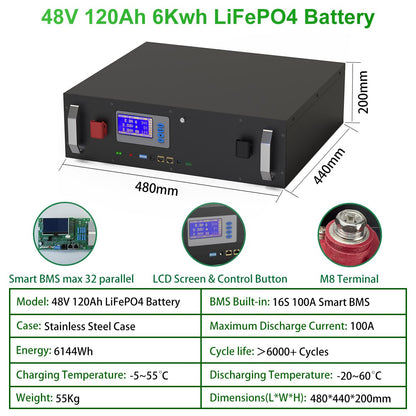 48V 120Ah 6Kwh LiFePO4