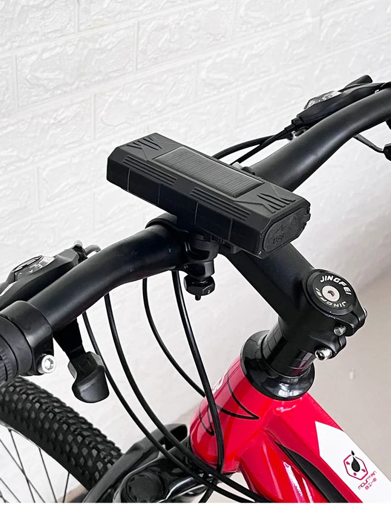 1200mAh MTB Solar Bike Light, Powerful bike light with long battery life, adjustable modes, and USB/solar charging.