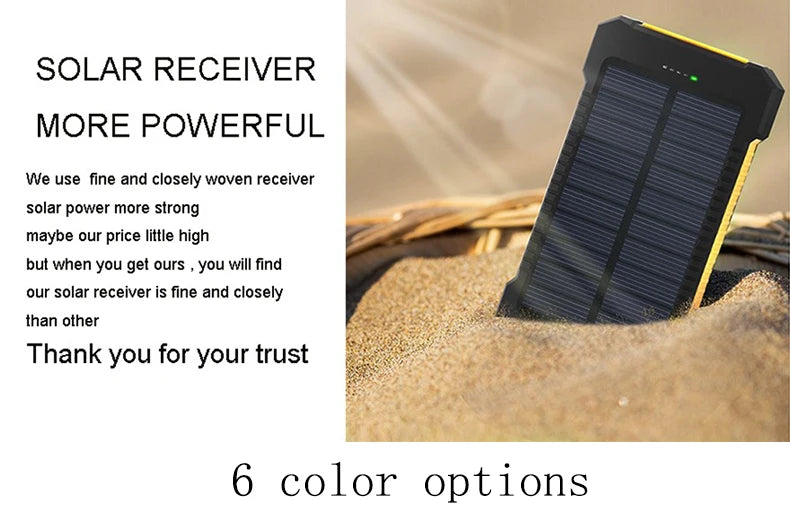 Advanced solar receiver with enhanced charging capabilities, available in six colors.