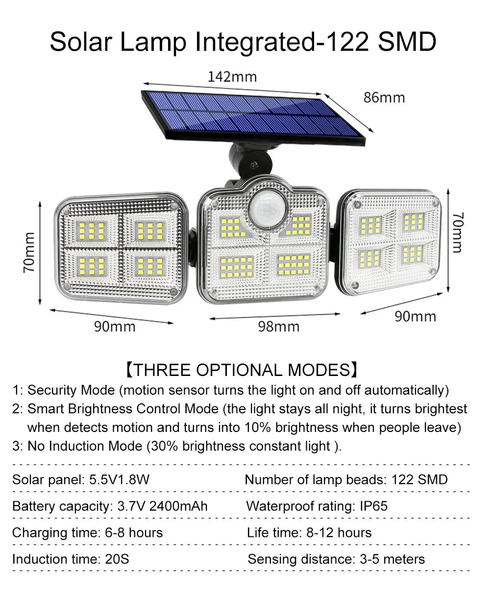 122/138/171/198/333 LED Solar Light, 122/138/171/198/333