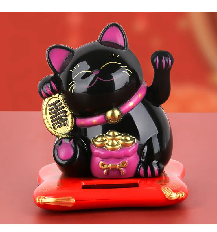 Solar Powered Maneki Neko Lucky Cat, Good fortune and joy sought after.