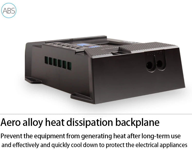 10A 20A 30A 40A Solar Charge Controller, Controller with heat dissipation backplane prevents overheating and safeguards electronic devices.