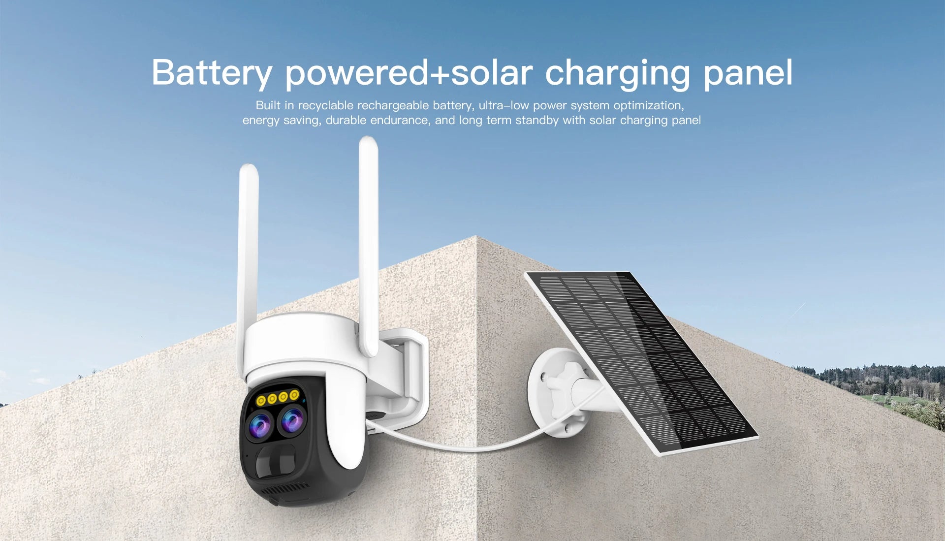 PEGATAH TI-D1W5 8MP Wireless Solar Camera, Self-sustaining camera with rechargeable battery and solar charger for extended use.