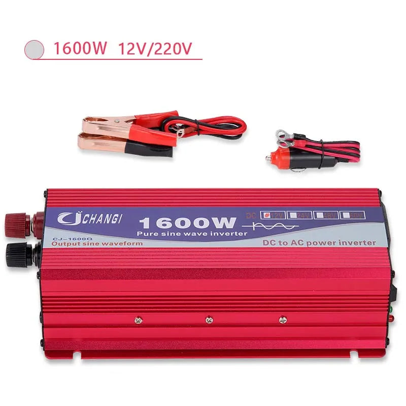 Pure Sine Wave Inverter, DC-AC converter, outputs pure sine wave AC power (220V) from 12V/24V DC input.