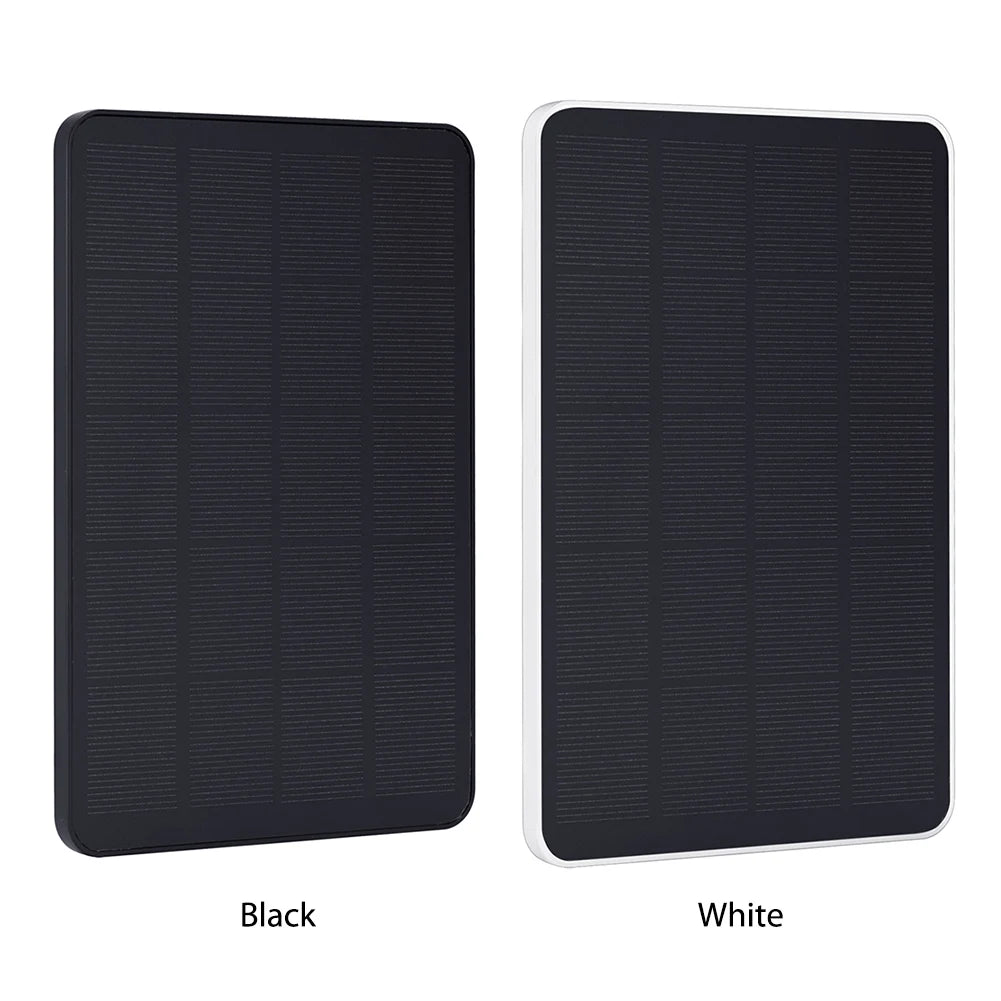 Solar Panel, Solar-powered charging panel for IP cameras, combining micro and type-C ports, waterproof and compact.