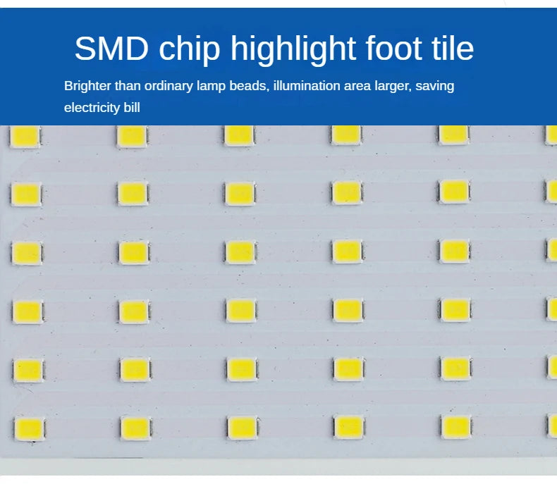 PIR Motion Sensor LED Flood Light, High-efficiency SMD chip for bright lighting and large coverage with reduced power usage.