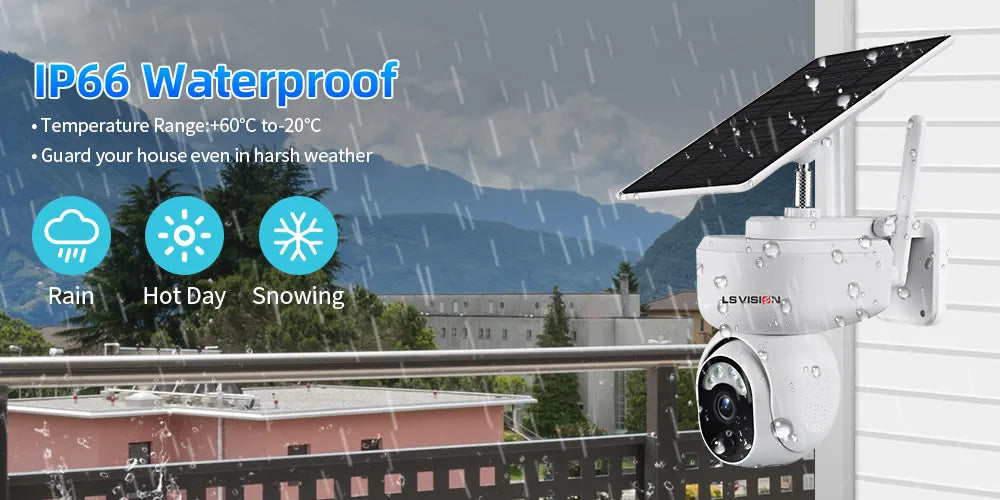 Robust camera suitable for outdoor use, resistant to extreme temperatures and weather conditions.