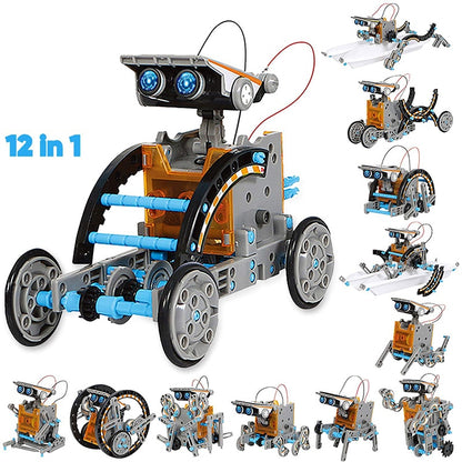 12 in 1 Science Experiment Solar Robot Toy - DIY Building Powered Learning Tool Education Robots Technological Gadgets Kit for Kid