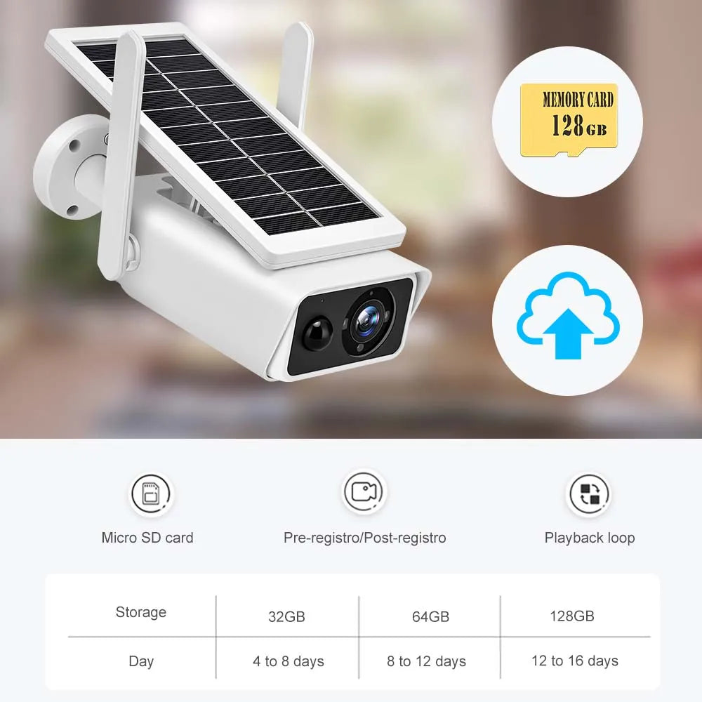 FRDMAX XM49S 4MP Solar Camera, Digital recording and playback with expandable storage options.