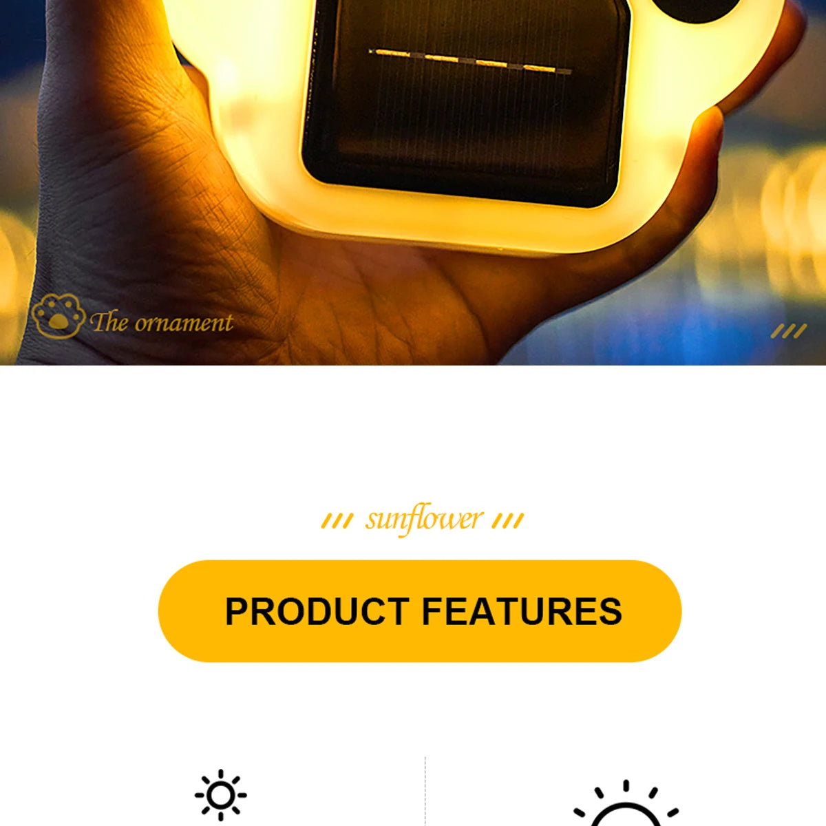Solar LED Light, Waterproof solar lamp with bear paw design for outdoor ambiance in gardens and landscapes.