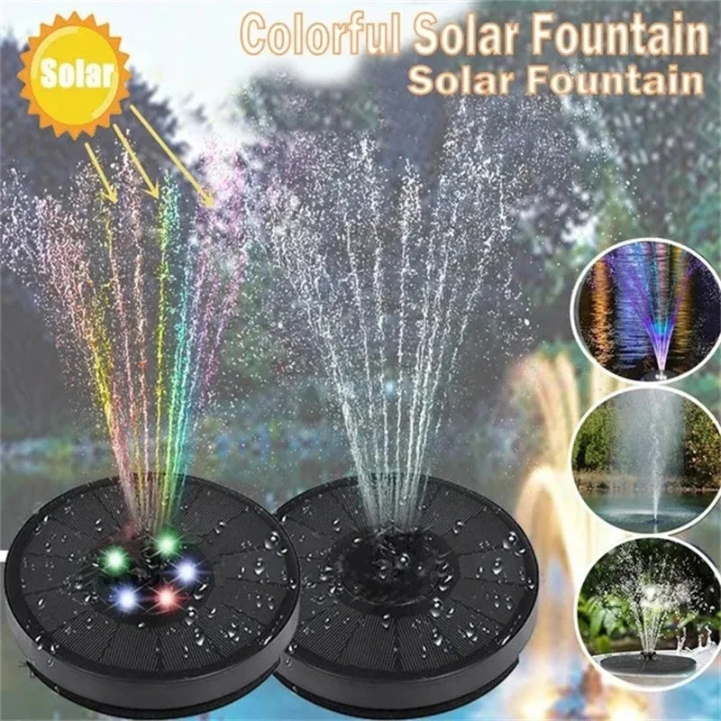 13cm/16cm/18cm Solar Fountain, Energize your garden with this colorful solar-powered fountain kit for efficient water circulation.