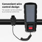 Faro per bicicletta ricaricabile USB solare - Faro a LED impermeabile Lampada di avvertimento per bicicletta Display di alimentazione Accessori per ciclismo