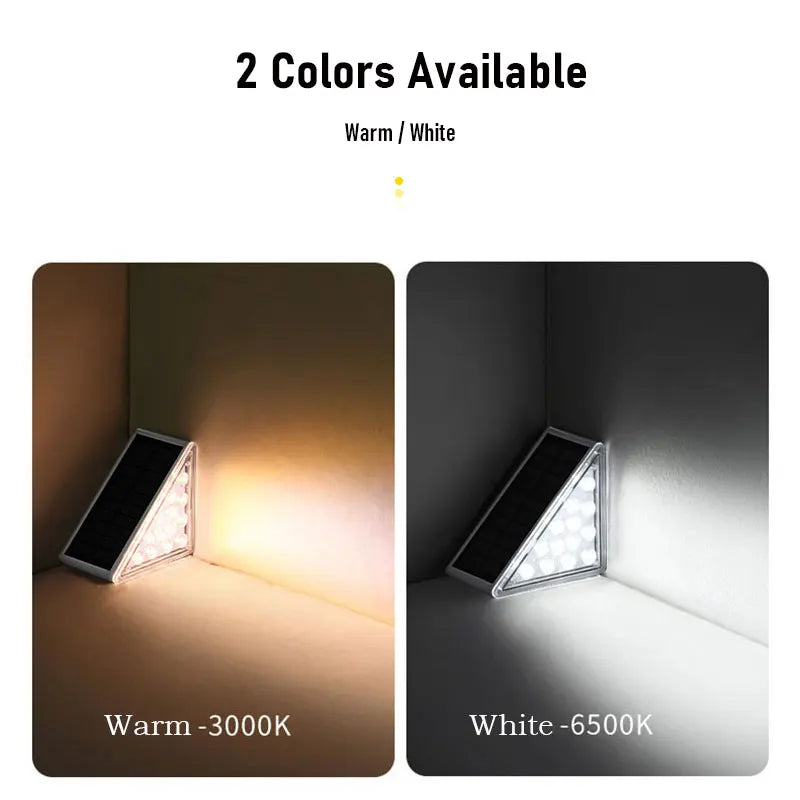 13 LED Solar Wall Light, Available in two colors: warm white (3000K) or cool white (6500K)