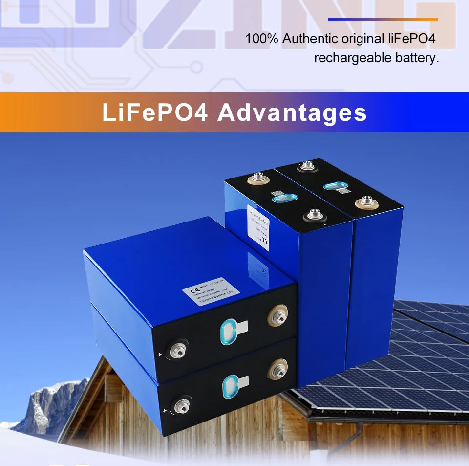 GRADE A 3.2V Lifepo4 320Ah Battery, Rechargeable battery for DIY, vehicles, and solar use with 3.2V and 320Ah capacity.