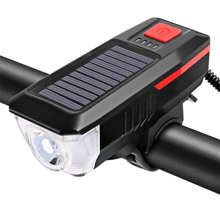 LY-17 Solar Bicycle Light, High-powered loudspeaker with 5 sounds and 120 dB volume, ideal for attention-grabbing events.