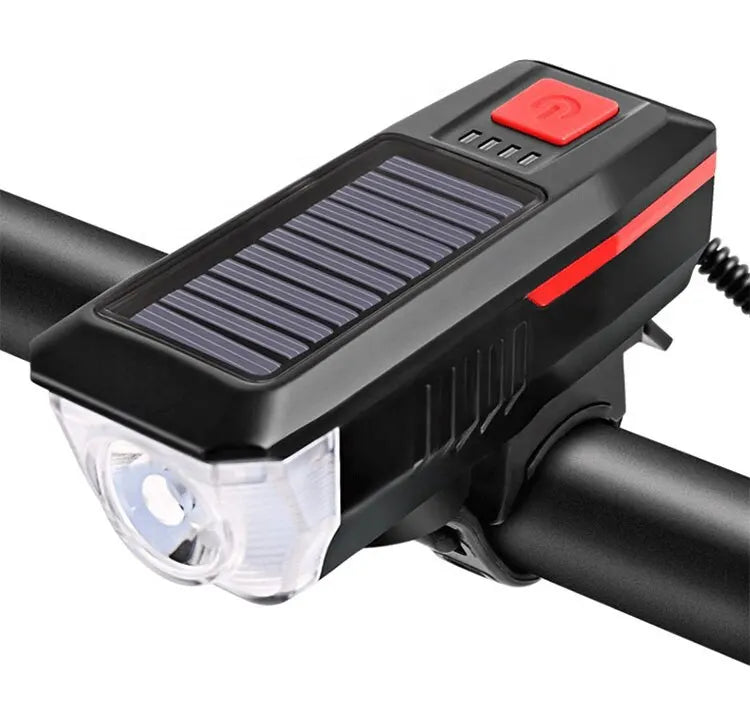 LY-17 Solar Bicycle Light, High-powered loudspeaker with 5 sounds and 120 dB volume, ideal for attention-grabbing events.