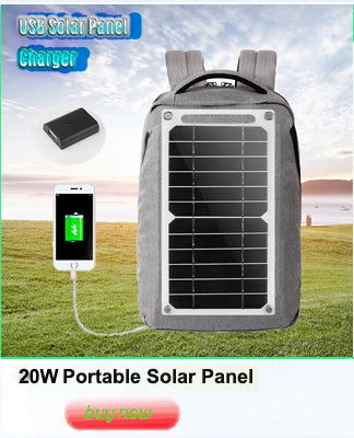 30W Solar Panel, Portable solar charger for camping, hiking, and traveling, waterproof and suitable for charging cell phones.
