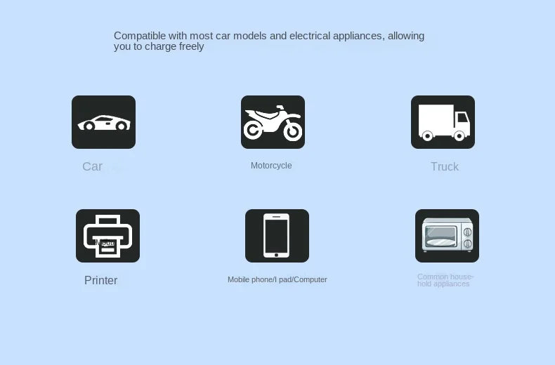 Solar Inverter, Universal power adapter for various devices, including cars, bikes, trucks, and electronics.