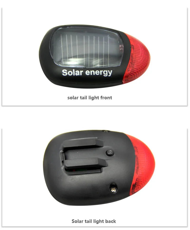 1200mAh MTB Solar Bike Light, Integrated solar-powered front and rear lights for enhanced visibility and safety on your bike rides.