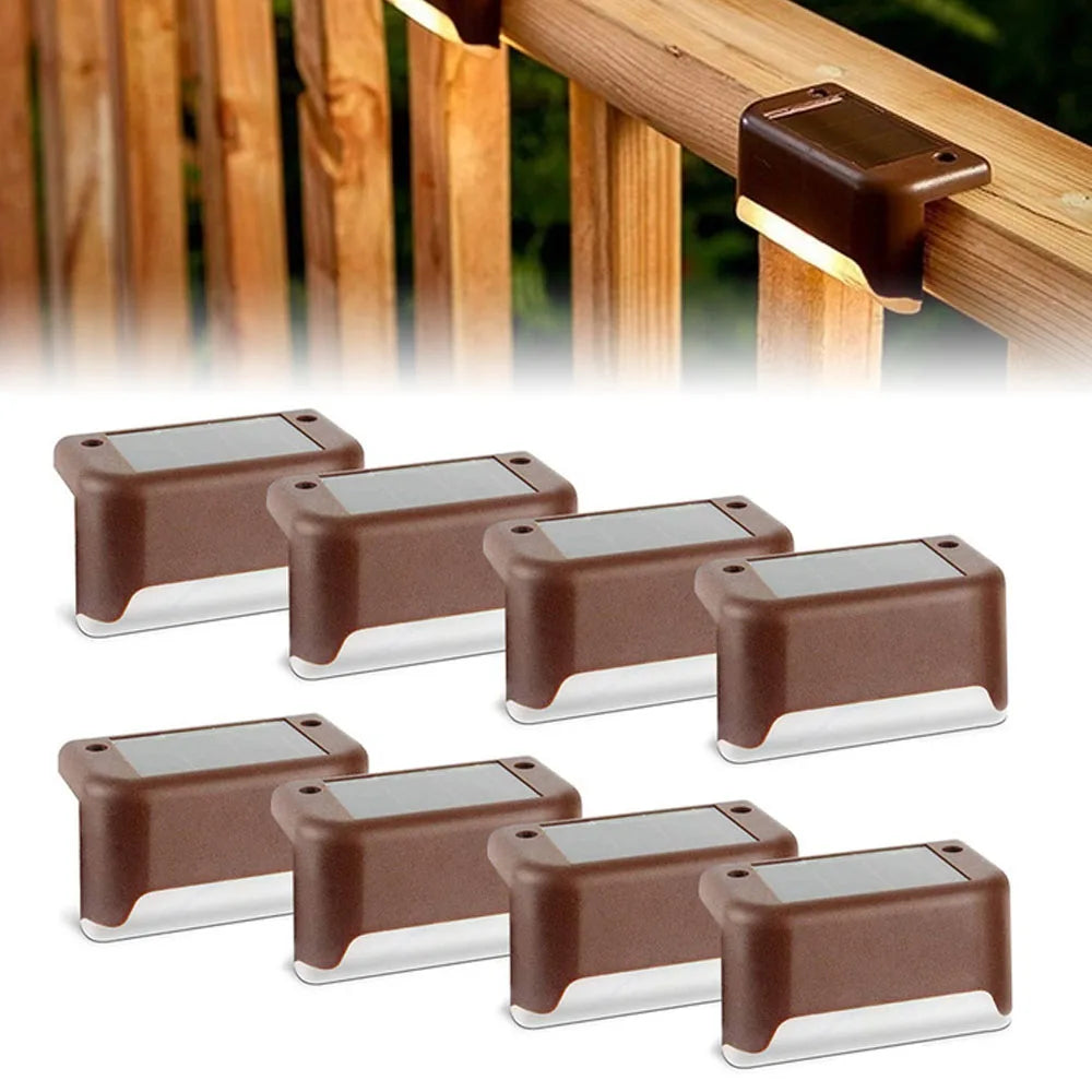Warm White LED Solar Lamp Path Stair Outdoor Garden Lights Waterproof Solar Power Balcony Light Decoration for Patio Stair Fence