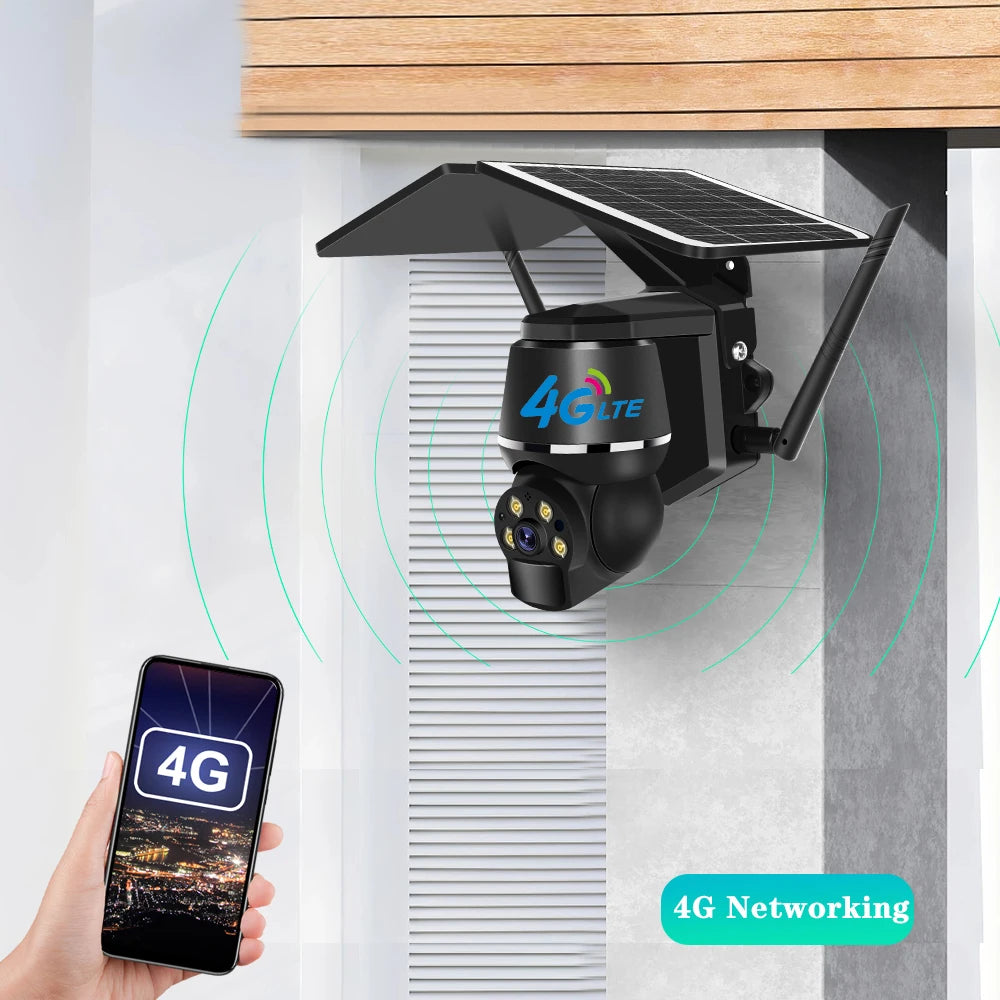 4G 5MP Outdoor Solar Panel Camara,