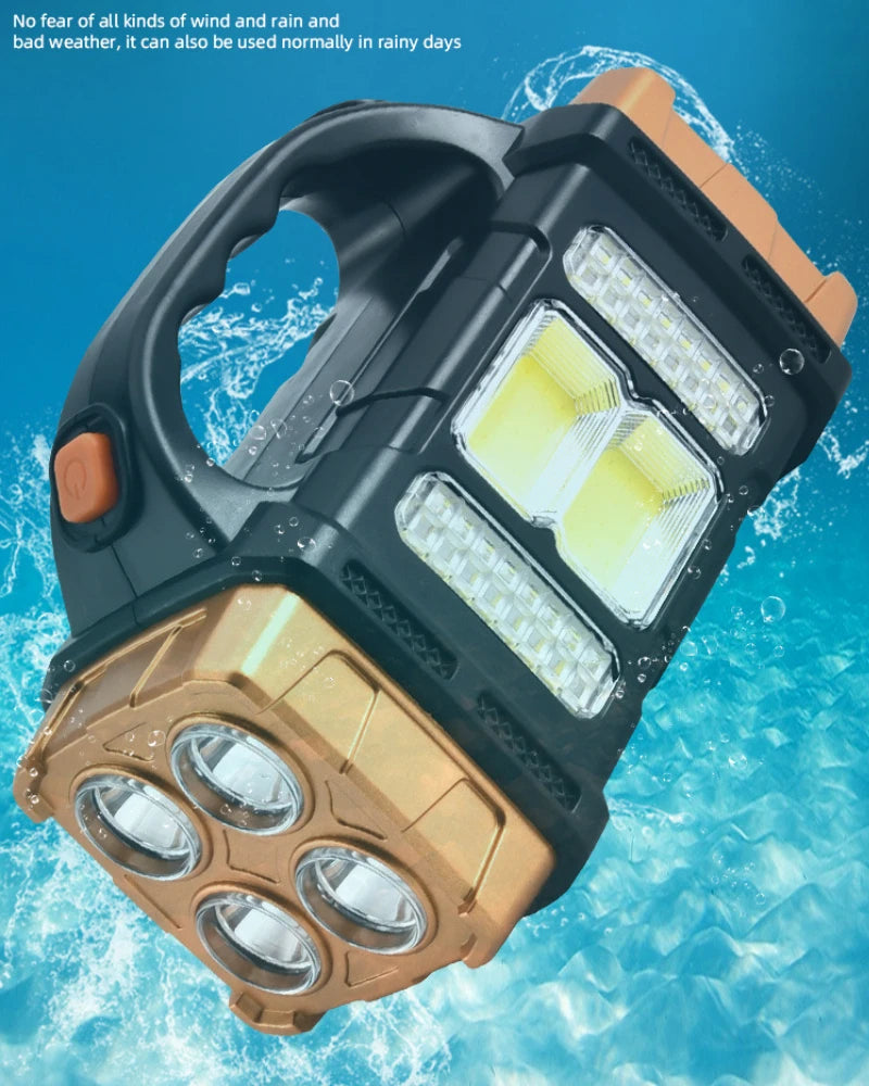 Solar LED Flashlight, Outdoor adventure essentials: camping, hiking, fishing, sailing, emergency lighting and more.