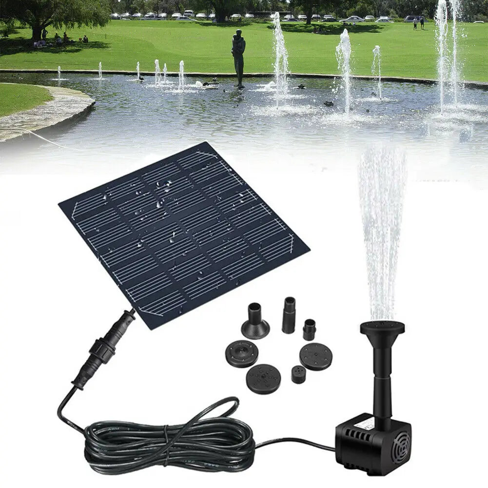 Solar Panel Powered Water Fountain, China-made solar-powered water fountain with eco-friendly energy source and sustainable design.