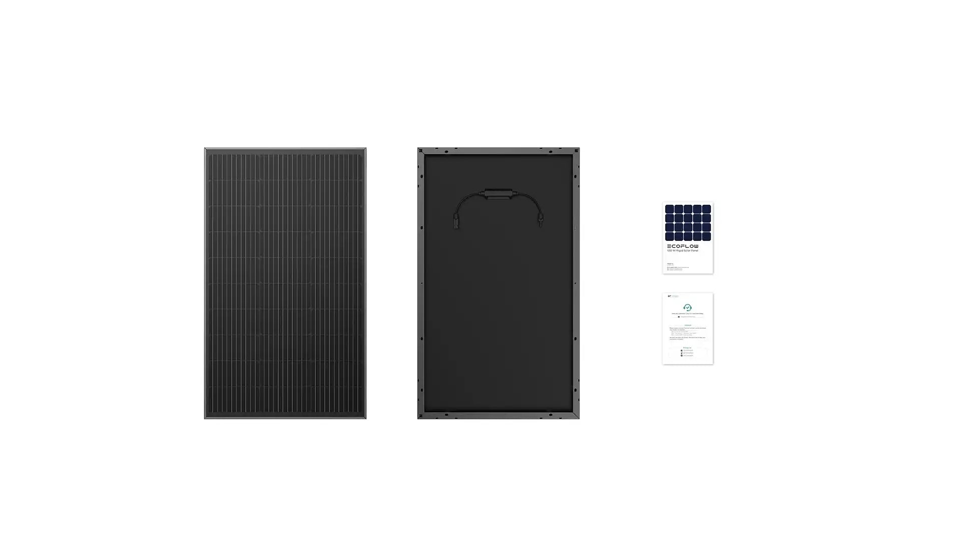 EcoFlow 2PCS 100W Rigid Solar Panel, Rugged and durable, this weatherproof panel withstands storms while maintaining excellent performance and style.