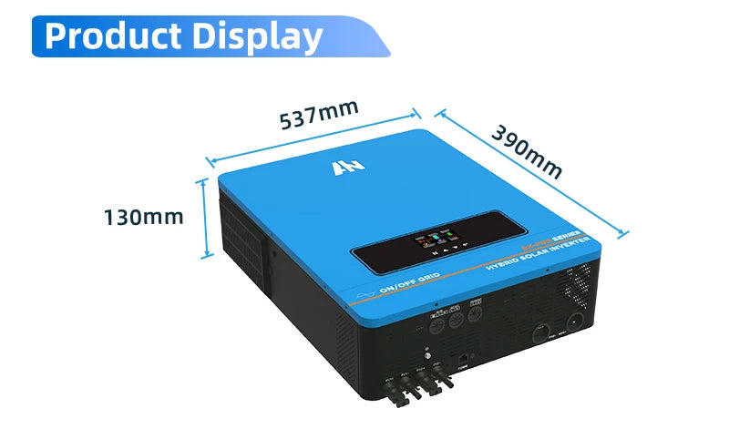 7200W 8200W 10200W On and Off Grid Solar Inverter, Product size: 13cm long, 53.7cm wide, and 39cm high.