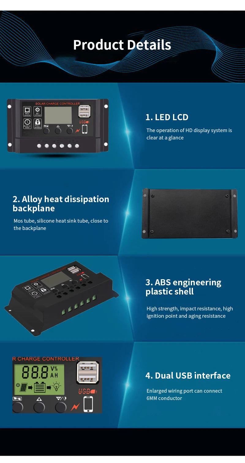 10A 20A 30A PWM Solar Charge Controller, 10A 20A 30A PWM Solar