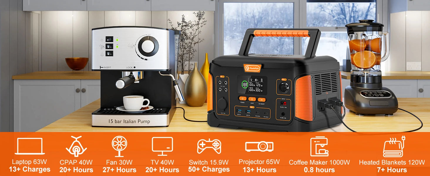 FF Flashfish J1000 PLUS solar generator with high power output and long runtime.