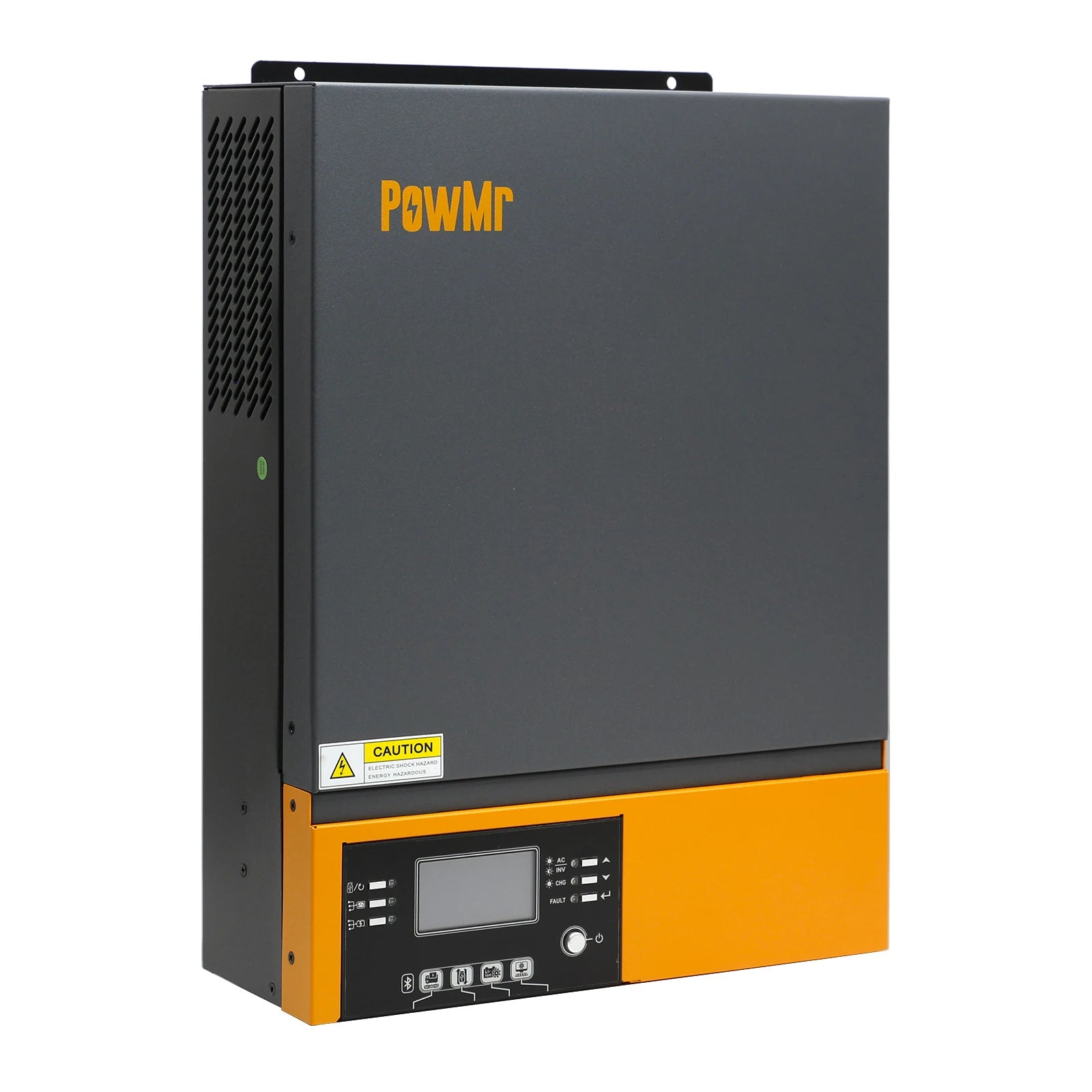 PowMr 5000W 3000W Hybrid Solar Inverter, Electrical warning: Handle with care to avoid shock hazard, follow safety guidelines and prevent electrical faults.