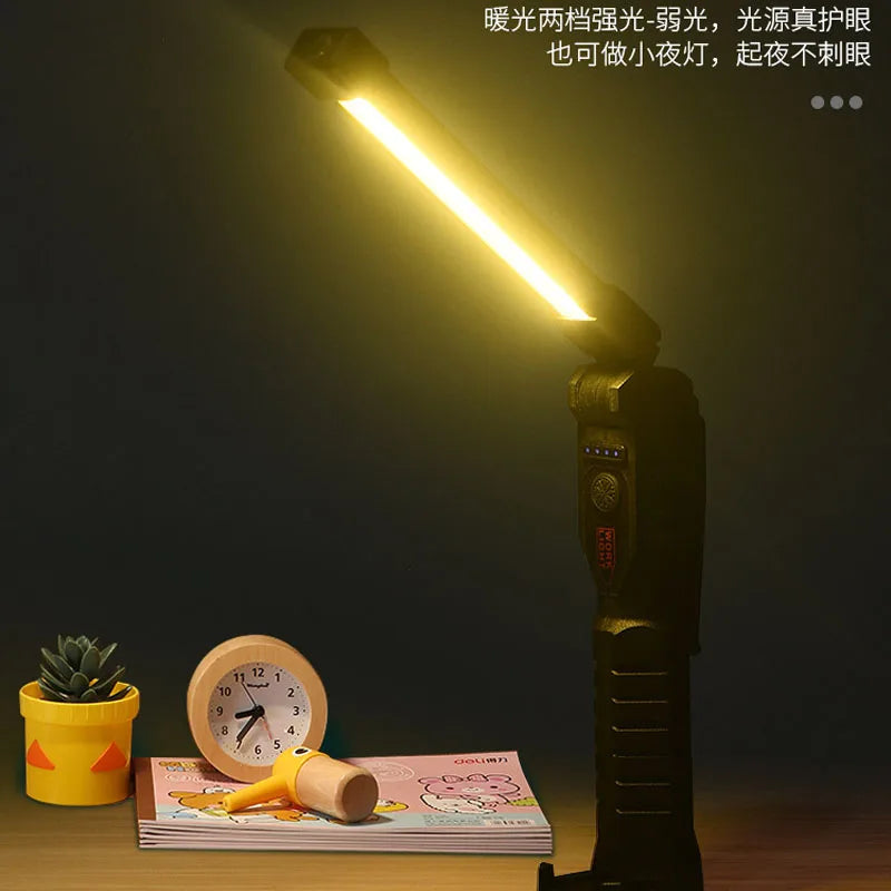 15W 45LED Emergency Floodlight, Handheld torch with bright red emergency light and strobe function for camping and work inspections.